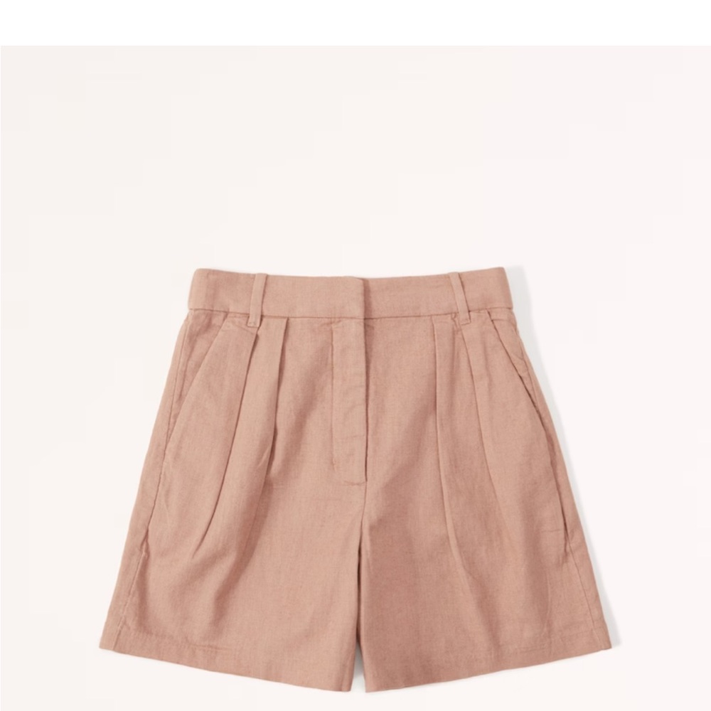 NWT Abercrombie Ultra High Rise Linen Blend Tailored Shorts XXS